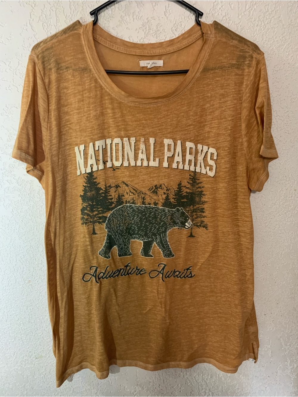 Maurices Mustard National Parks Bear Graphic Short Sleeve Tee